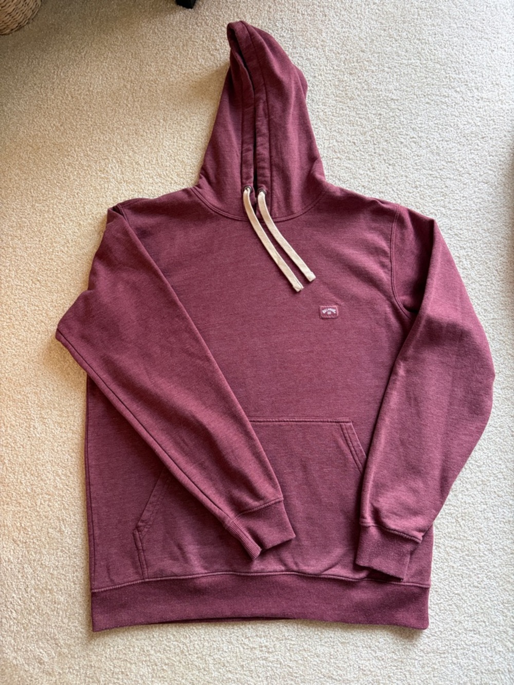 Men’s L Burgundy Billabong Hoodie with Drawstring